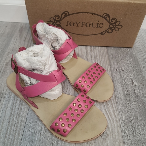 Joyfolie Girls Silvie Leather Sandals Size 4 Youth - Picture 2 of 7